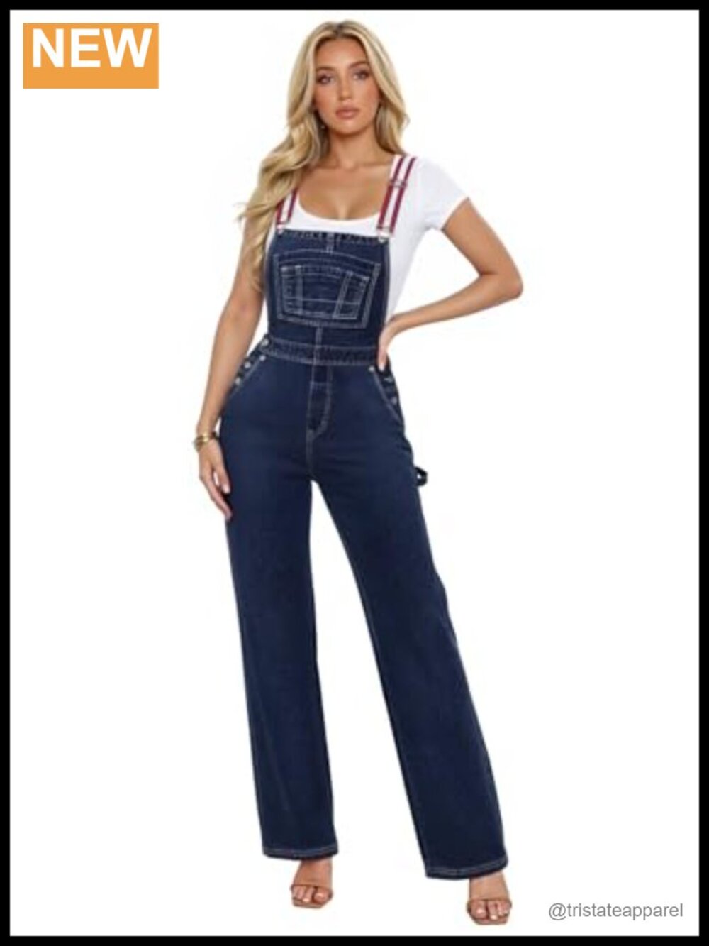 Stretchy Denim Jumpsuit Overall High Waist One-Piece Casual